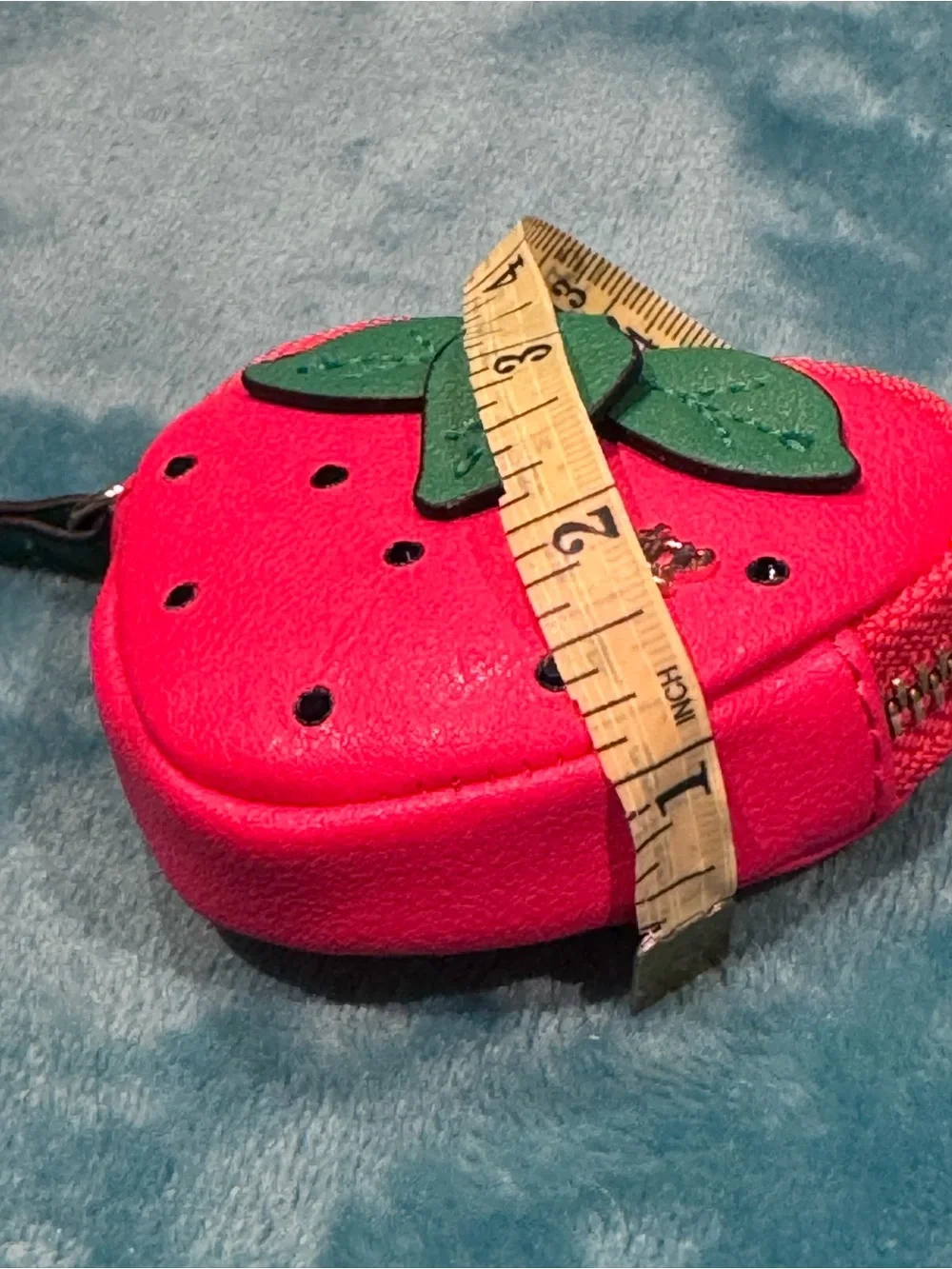 Juicy Couture Strawberry Coin Purse - Red with Green Leaves